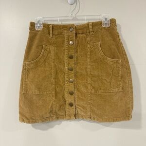 Altar'd State Brown Button-Front Mini Skirt Size Medium